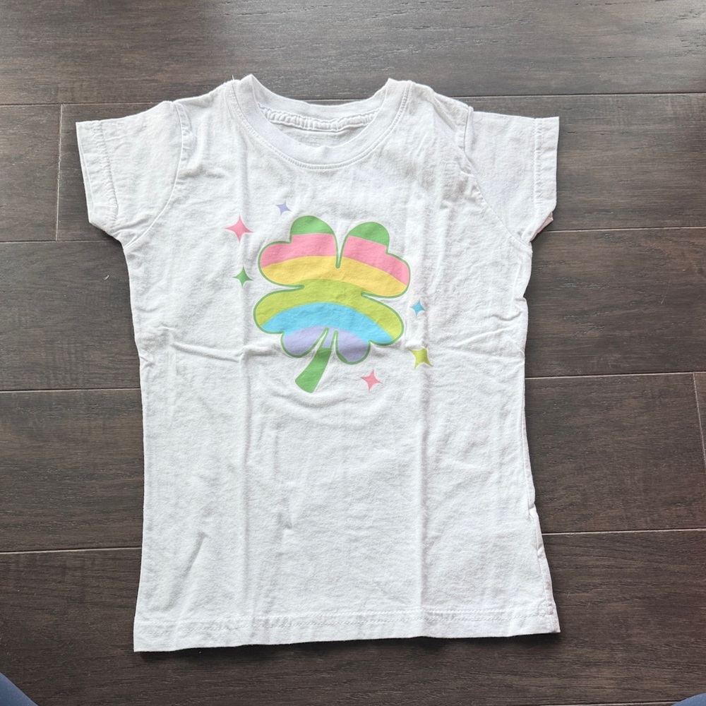Rainbow Clover Kids Tee - White